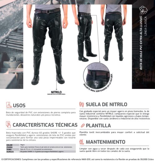 BOTA DE HULE PVC EXTRA ALTA LLUVIAS - Imagen 2