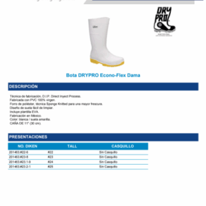 BOTA DY PRO ECONOFLEX  DAMA S/ CASQUILLO