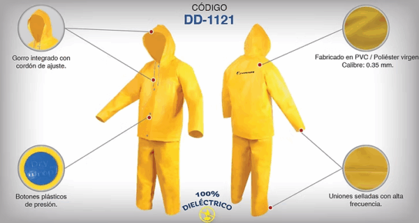 IMPERMEABLE  ( CONJUNTO PANTALON Y CHAMARRA ) AMARILLO - Imagen 2