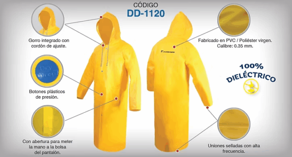 IMPERMEABLE TIPO GABARDINA AMARILLO LARGO - Imagen 2
