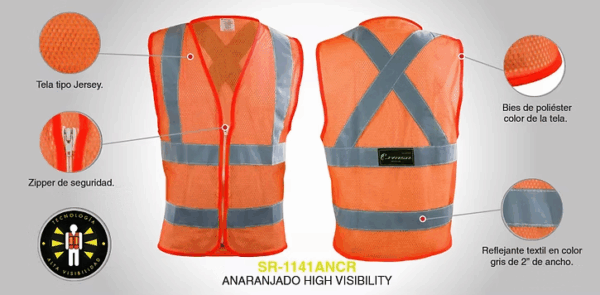 CHALECO YERSEY AMARILLO ( ANARANJADO DE ALTA VISIVIILIDAD - Imagen 2