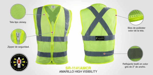 CHALECO YERSEY AMARILLO ( ANARANJADO DE ALTA VISIVIILIDAD - Imagen 3