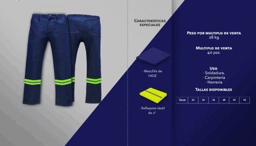 PANTALÓN DE MEZCLILLA CON REFLEJANTE TEXTIL - Imagen 2