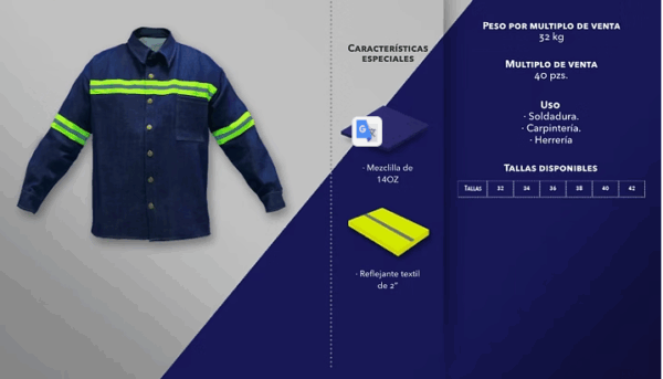 CAMISA MEZCLILLA CON REFLEJANTE TEXTIL - Imagen 2